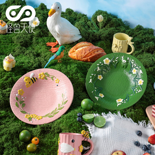 可进洗碗机 怪兽天使餐厨系列釉下彩漂亮餐盘套装 送礼推荐