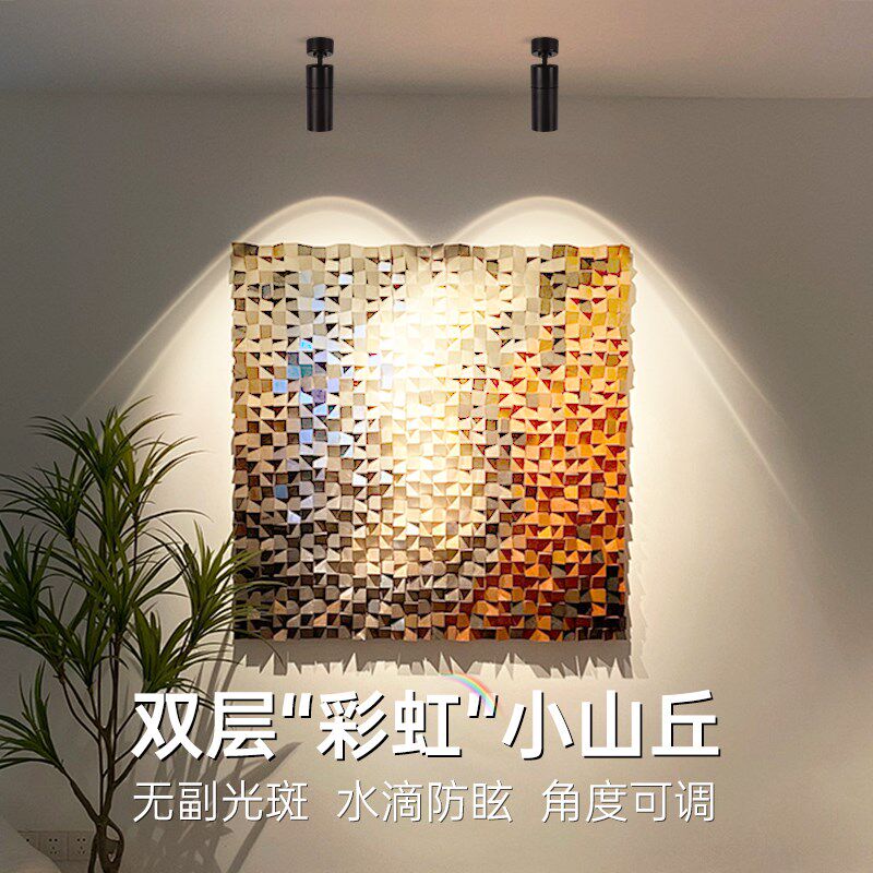 射灯氛围灯可调角度明装吸顶客厅墙面走廊过道R玄关壁画日不落筒