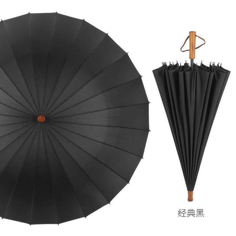 雨伞24大码学生加固手柄伞防风B男直柄商务双人长柄超大实木三人