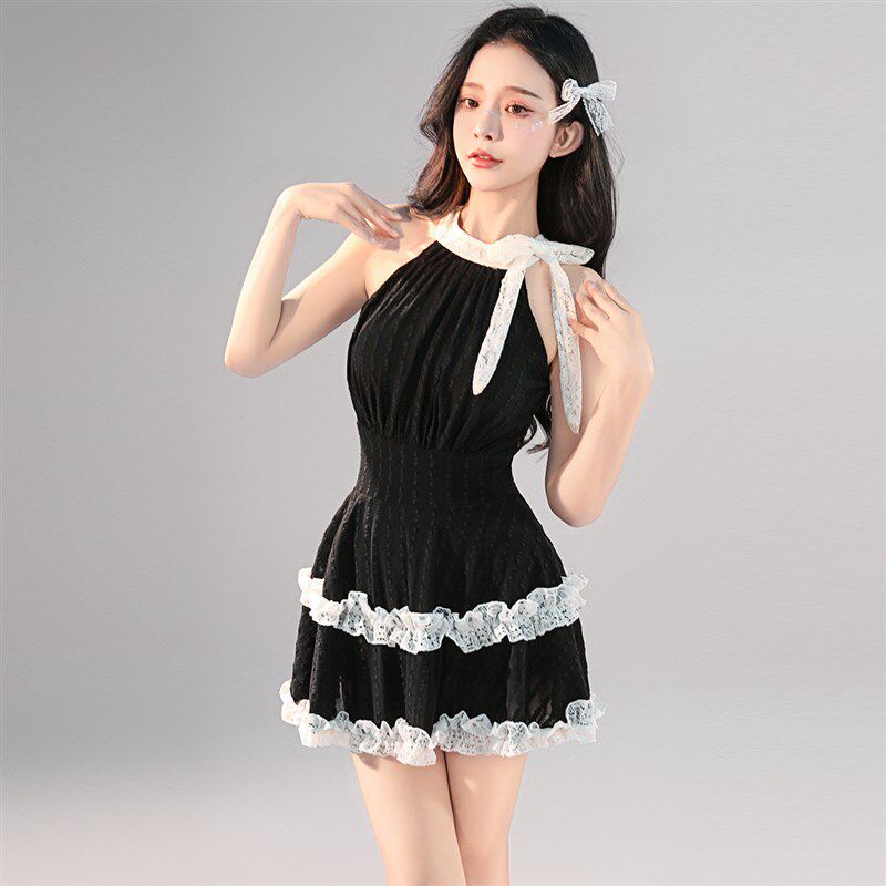 花房姑娘b泳衣女款高级感连体裙式保守平角裤泡温泉2025新款游泳