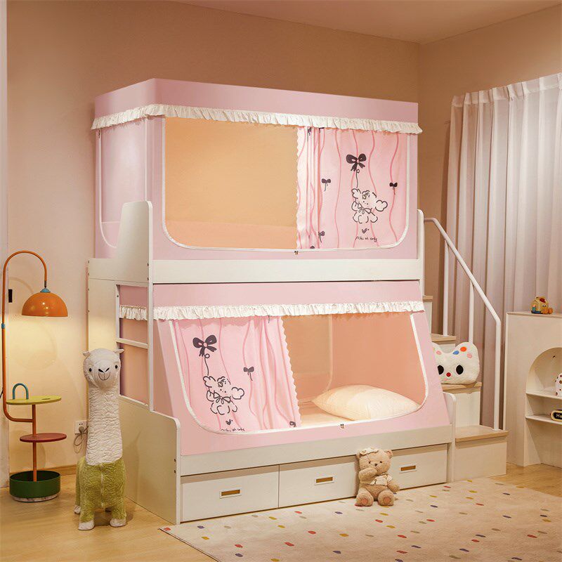 2025新款遮光床帘子母床双层蚊帐伸缩I支架防尘儿童上下铺书架梯,床上用品,蚊帐,淘宝优惠券,粉丝福利购,淘宝优惠卷