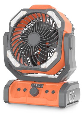 户外摇头风d扇20000毫安小风扇灯充电静音野营露营学生宿舍大风力