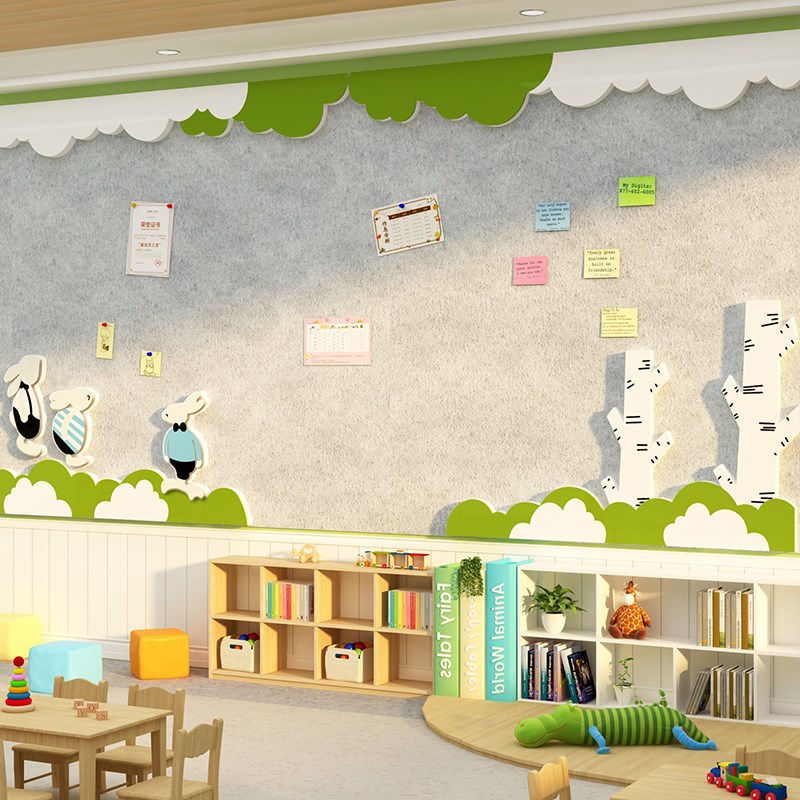 幼儿园环创墙面装饰材料主题成品教室国风场景布S置小班黑板报边