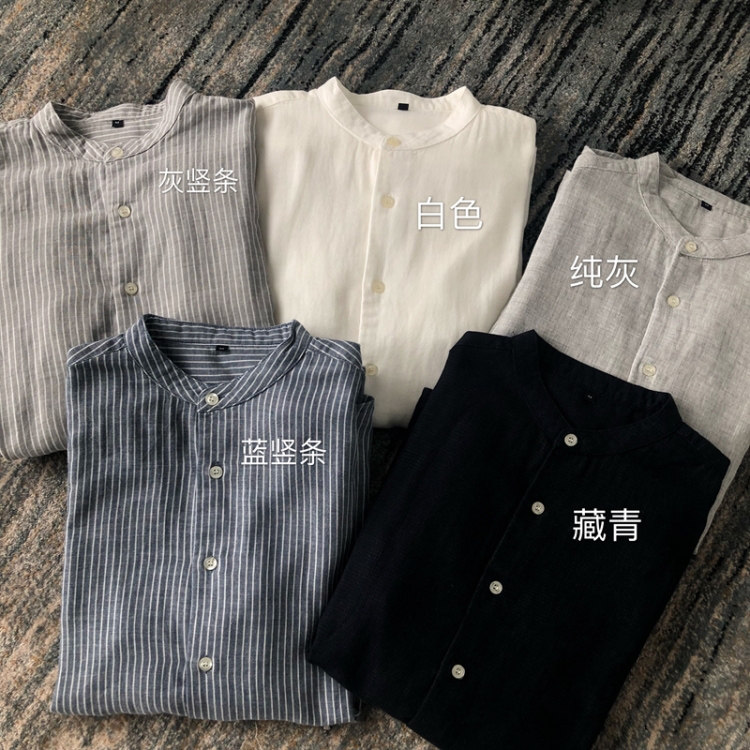 婴儿棉 柔软舒服 气质r文艺感双层棉纱 情侣白衬衫 棉质衬衫女