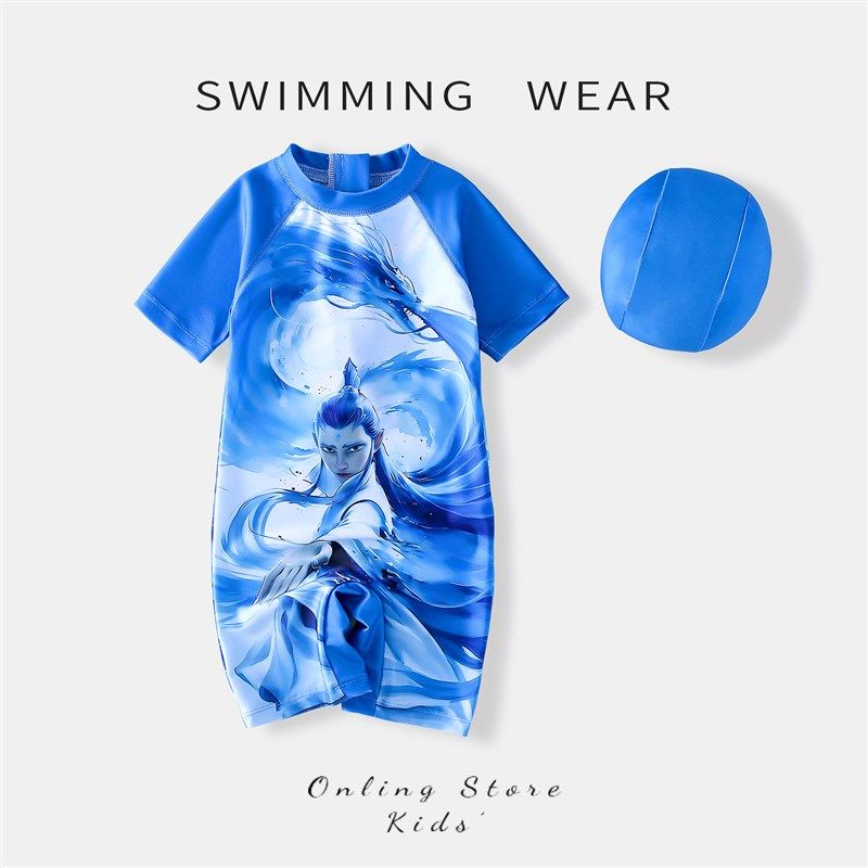 宝宝泳衣男宝2025新款儿童y泳衣男童哪吒连体泳装海边度假游泳衣