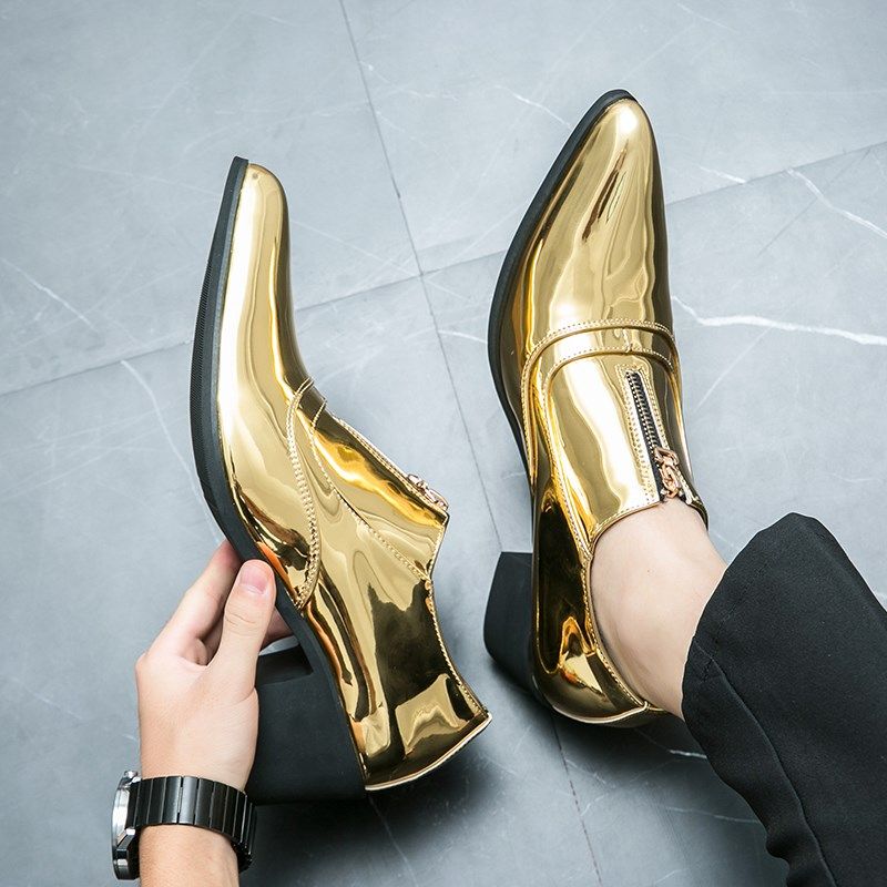 漆皮男士皮鞋增高尖头高跟鞋T台走秀皮鞋红L色男鞋酒吧夜店皮鞋46,流行男鞋,休闲皮鞋,淘宝优惠券,粉丝福利购,淘宝优惠卷