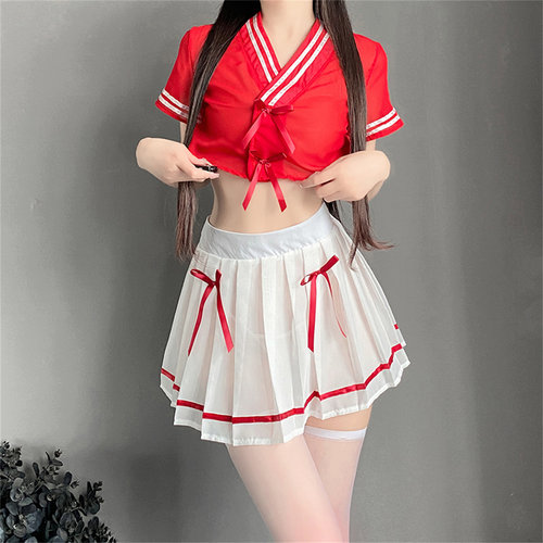 粘你的猫纯欲学院风制服套装小胸JK制服套装秋季辣妹Y百褶裙透明
