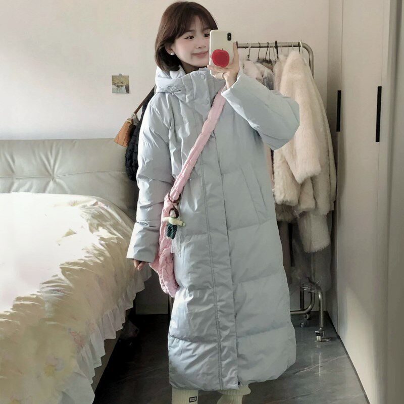中戏新款羽绒棉服女2024冬w季加厚中长款学生艺考棉袄韩系宽松棉