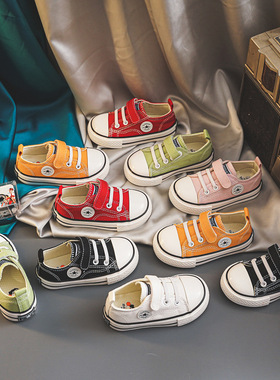 女宝宝软底学步鞋儿童小白鞋202C4春秋新款幼儿园室内鞋男童帆布