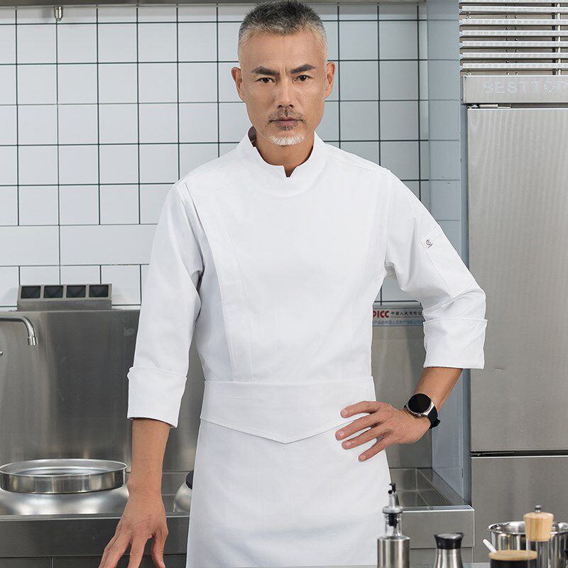 酒店西餐厅厨师长工作服男长袖饭店F高档总厨后厨房套装定制秋冬