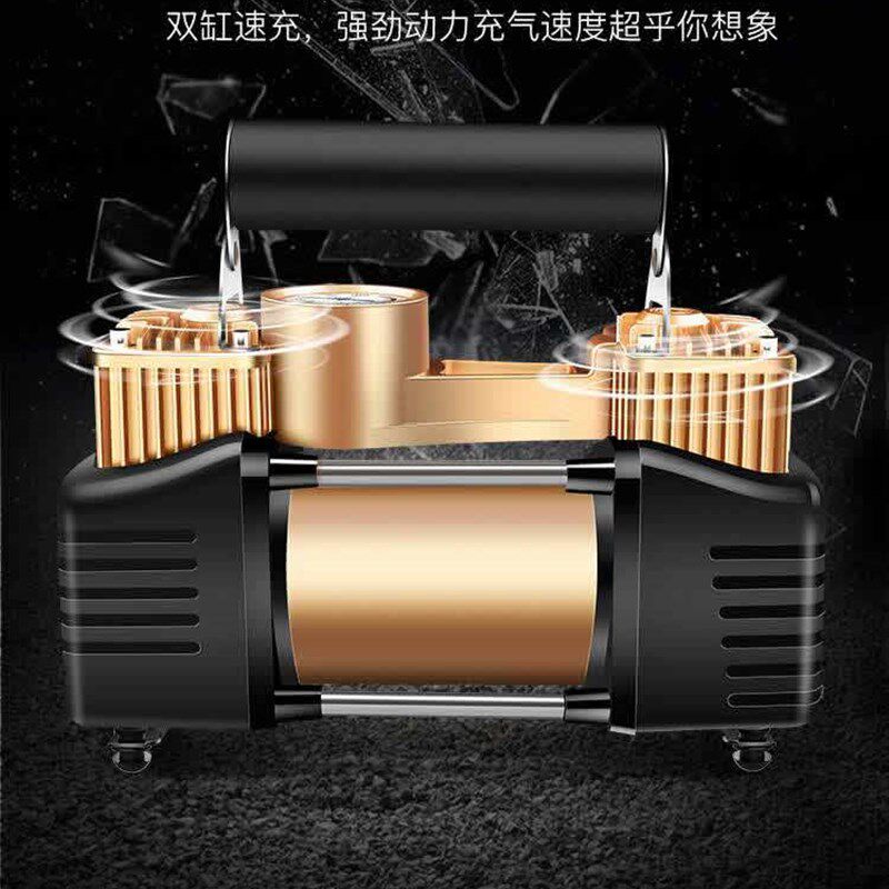 220v双缸电动充气泵r家用高压小型车载打气筒汽车用轮胎加气充气