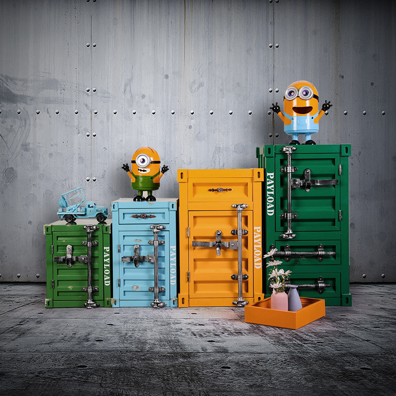 集装箱摆件工g业风铁艺床头柜储物箱橱窗酒吧陈列品服装店摄影道,家居饰品,落地摆件,淘宝优惠券,粉丝福利购,淘宝优惠卷