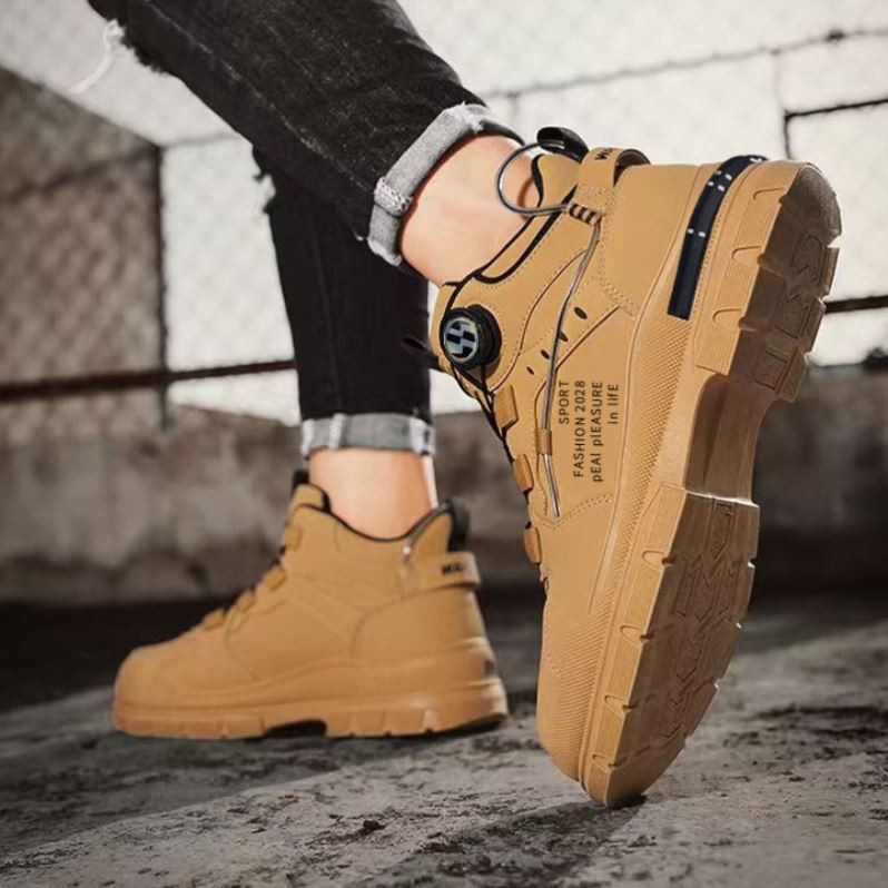 奈扶老爹男鞋冬季运动防滑耐磨增高青少年厚底休闲鞋子加绒马丁靴