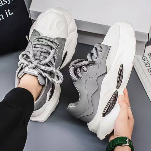 2025秋冬新款男鞋百搭潮流时尚气垫底舒适增高老爹鞋运动休闲鞋男