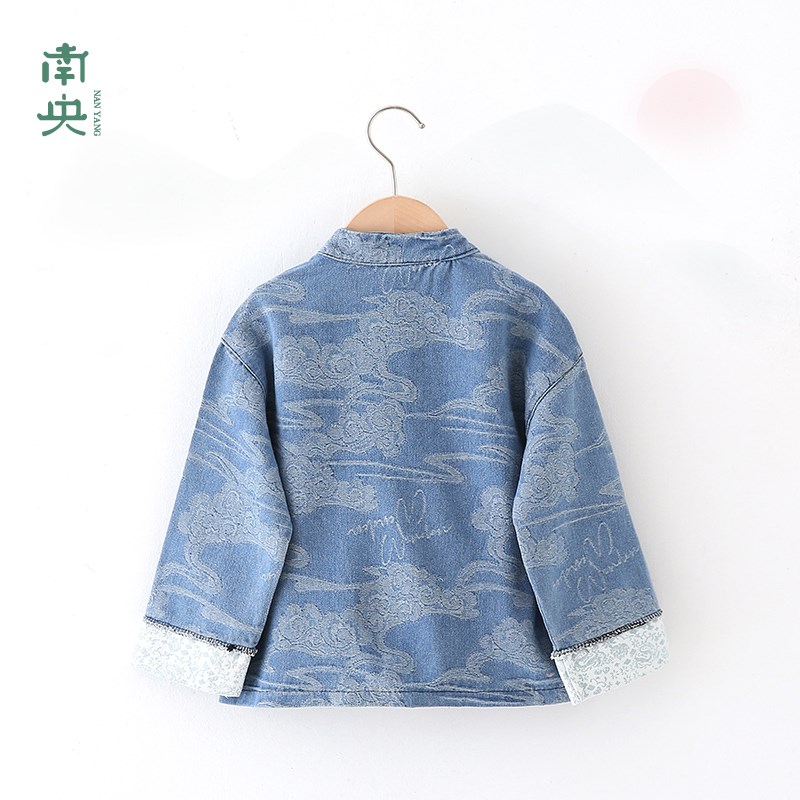 男孩国潮新中式童装国风汉服男童外套春秋季新款儿童唐装牛仔上衣