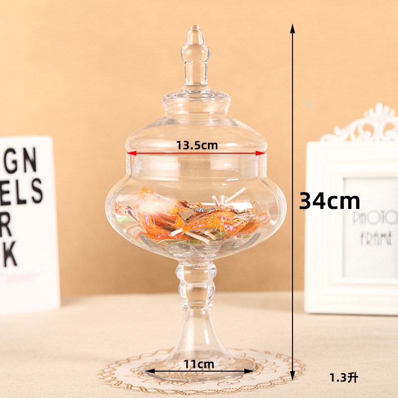 网红款玻璃欧式糖果罐透明储物罐玻璃瓶厨房收纳罐玻璃罐家居摆件