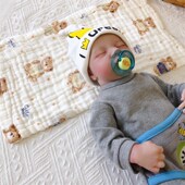 多条 超软宝宝纱布毛巾6层纯棉纱新生婴儿洗澡儿童洗脸口水巾枕巾