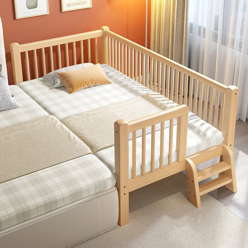 儿童床男孩女孩无甲醛婴儿床拼接大床边实木宝宝小床加宽扩床神器