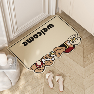 幸运小狗皮革入户门地垫pvc防水可擦免洗可裁剪进门门口脚垫地毯