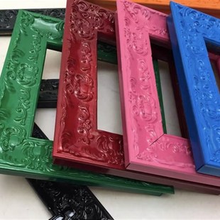 彩色油画框外框实木画框相框装裱卡纸布框画布定制带框