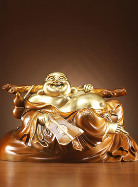 铜欣祥铜像摆件布袋佛弥勒佛家居人物装饰品摆设客厅办公室工艺品