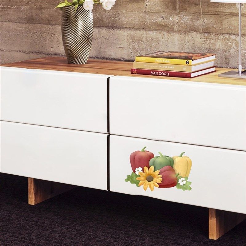 可爱的彩色蔬菜贴纸田园风厨房冰箱装饰贴花,家居饰品,软装墙贴,淘宝优惠券,粉丝福利购,淘宝优惠卷