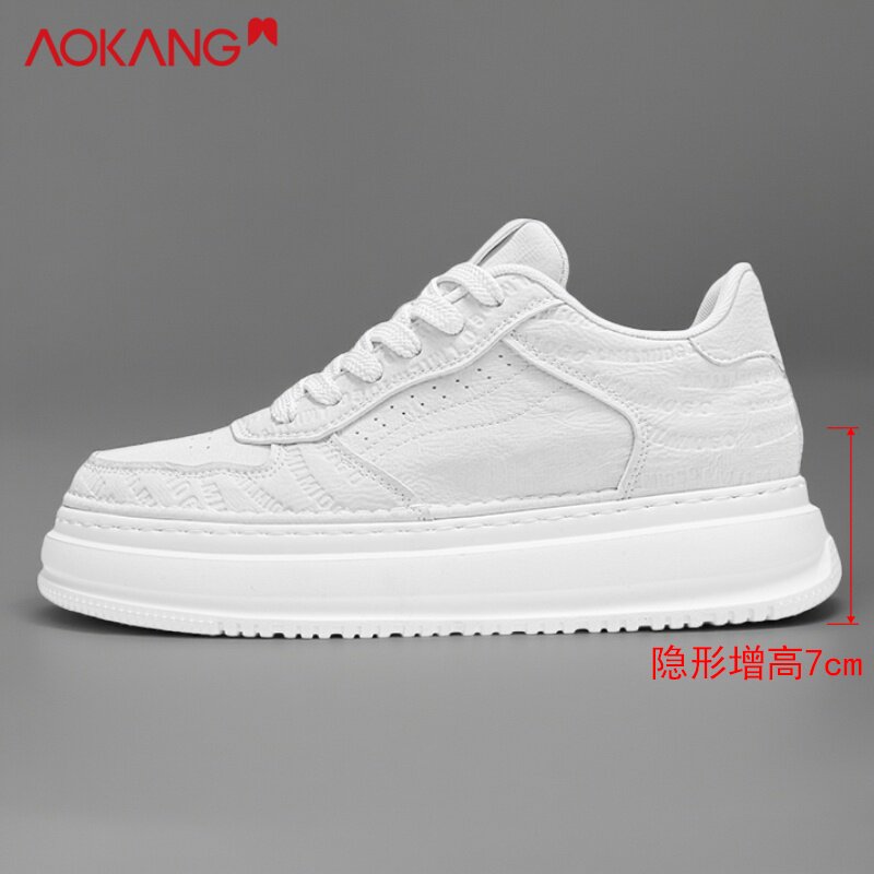 奥康隐形增高7cm休闲板鞋男款