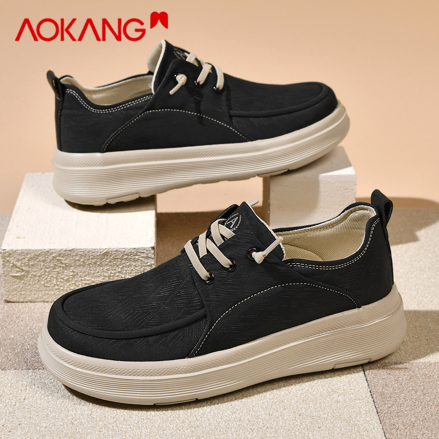 奥康男鞋2026新款春季厚底增高休闲板鞋男懒人一脚蹬软底轻便布鞋,流行男鞋,休闲板鞋,淘宝优惠券,粉丝福利购,淘宝优惠卷