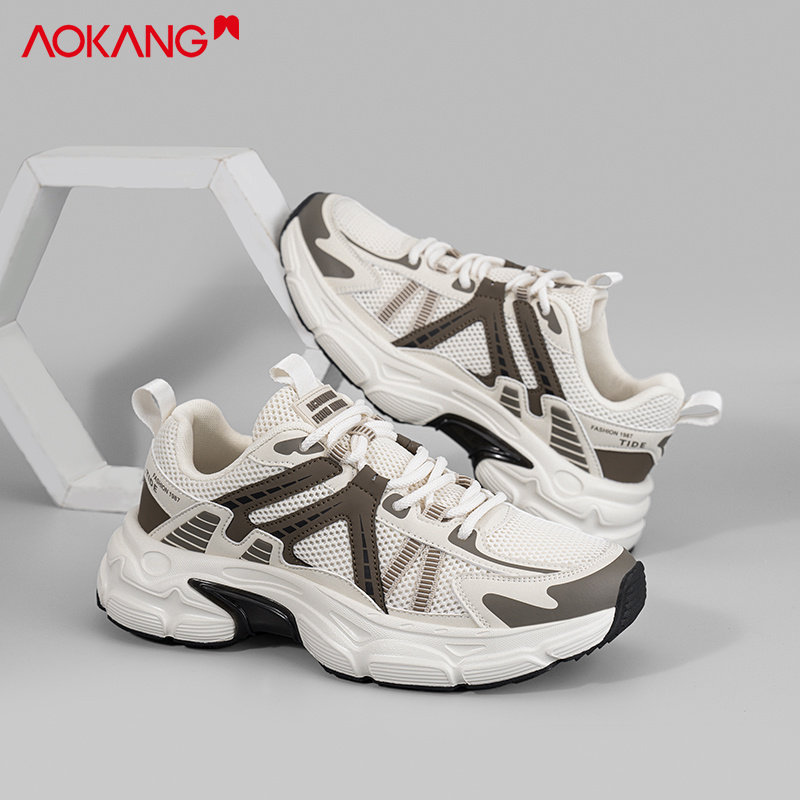 奥康男鞋2025新款秋季透气网面老爹鞋潮流厚底增高休闲运动跑步鞋,流行男鞋,老爹鞋,淘宝优惠券,粉丝福利购,淘宝优惠卷