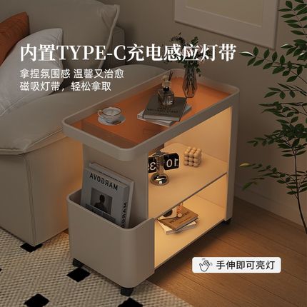 可移动茶几沙发边几侧边柜创意零食小推车带轮置物架铁艺床头边柜