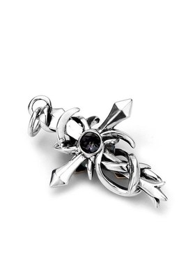 蔓藤双层十字架吊坠项链复古个性小众设计酷炫潮男士项链挂饰饰品