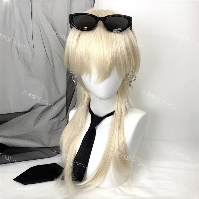 【瓷】假发女ch黑红挑染羊毛卷水母头古风瓷爹瓷妈万用cos全头套