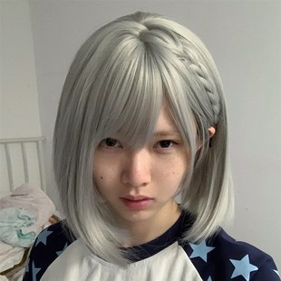 麦晓雯同款假发女短发三角洲行动cos万用毛波波头灰色日常全头套