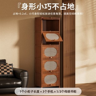 转角书架落地置物架窄缝柜家用儿童绘本收纳柜子客厅一体靠墙书柜