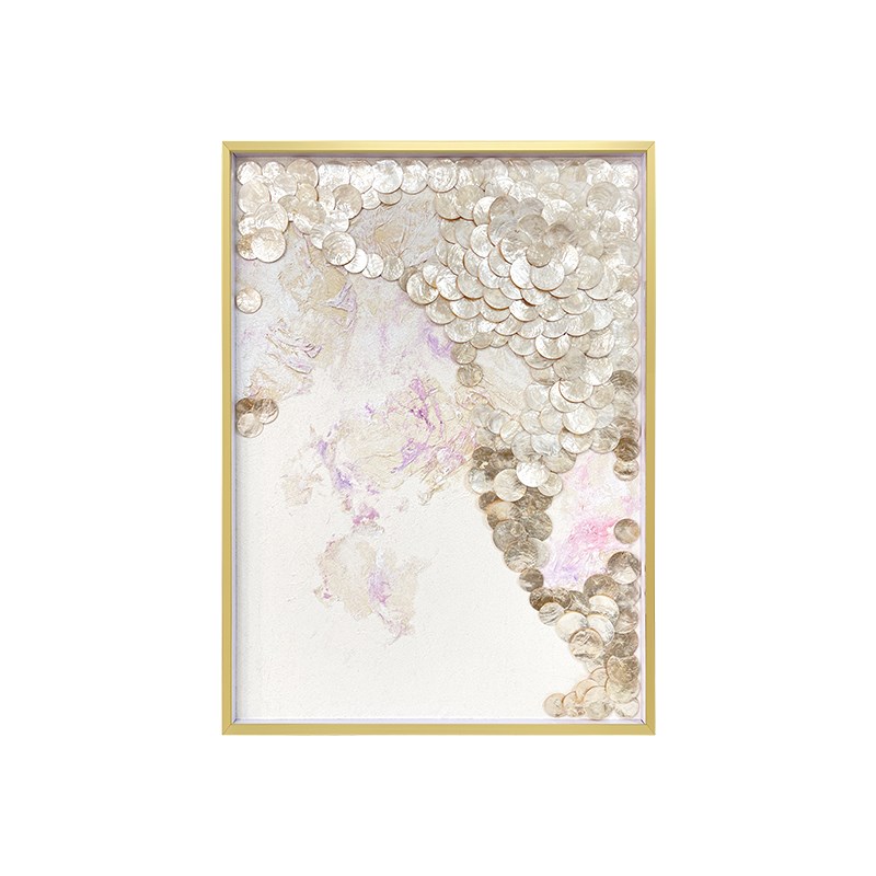 法式现代油画贝壳装饰画客餐厅挂画玄关背景墙壁画艺术高级感墙饰图片