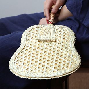蒲扇芭蕉团扇草编夏季 Q683麦秸扇子家用纯手工编织老式 儿童古典风