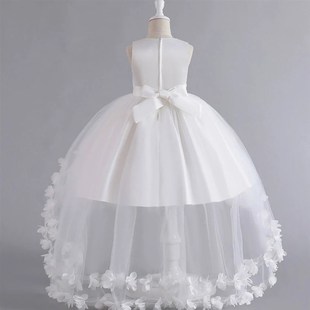 女童礼服裙晚礼服拖尾连衣裙无袖公主裙蓬蓬裙蛋糕裙晚宴裙演出服