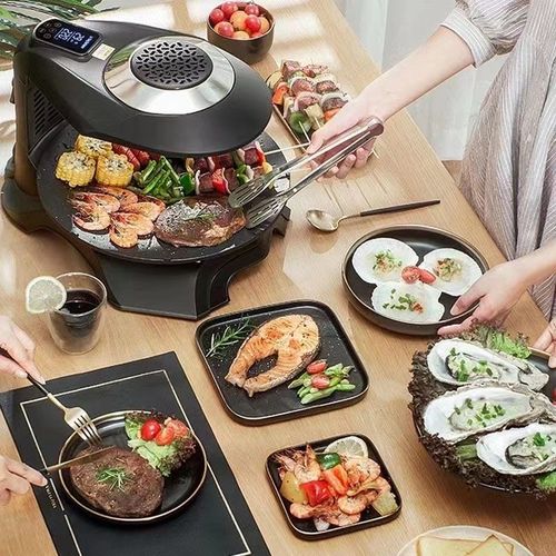 韩式红外线烤肉盘锅家用轻烟烧烤炉电烤炉烤肉机家用电烤盘圈