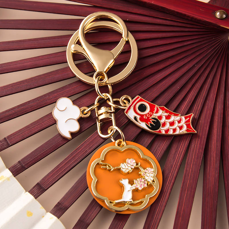 中国风系列钥匙扣挂件创意个性汽车链锁匙圈环网红可爱男女包挂饰