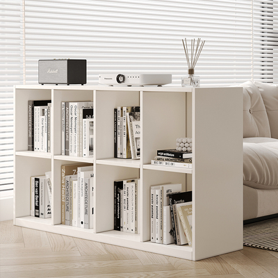 全实木白色家用书柜落地儿童置物柜组合收纳柜落地茶水柜置物架