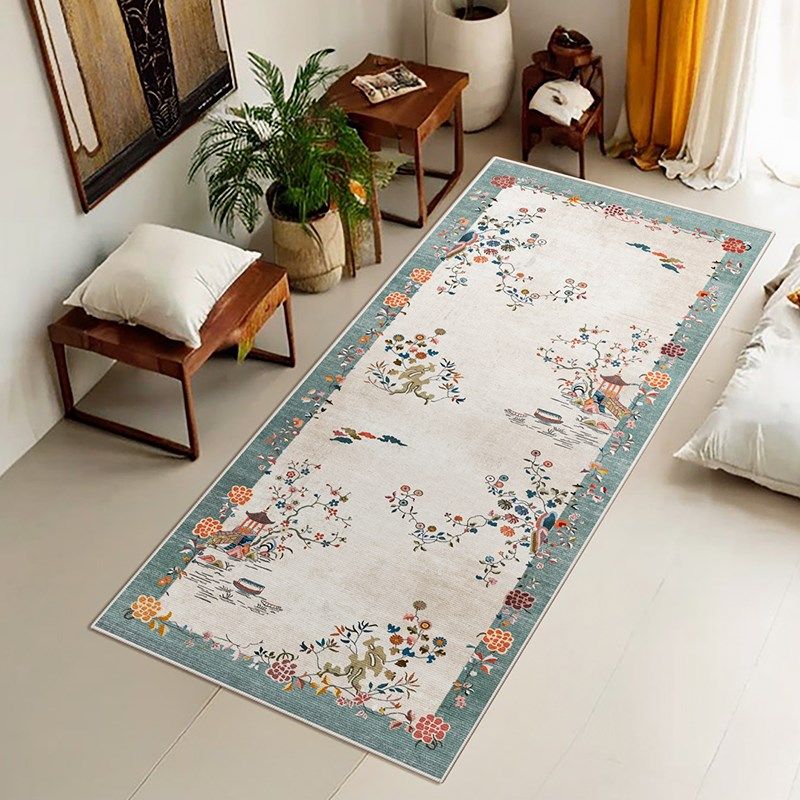 新中式卧室地毯书房床边梳妆台地垫中古风禅意中式客厅地毯可水洗,居家布艺,地毯,淘宝优惠券,粉丝福利购,淘宝优惠卷