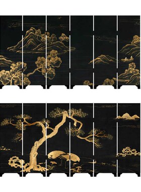 新中式小屏风桌面摆件国风古典工艺品礼品玄关挡板隔断装饰礼物