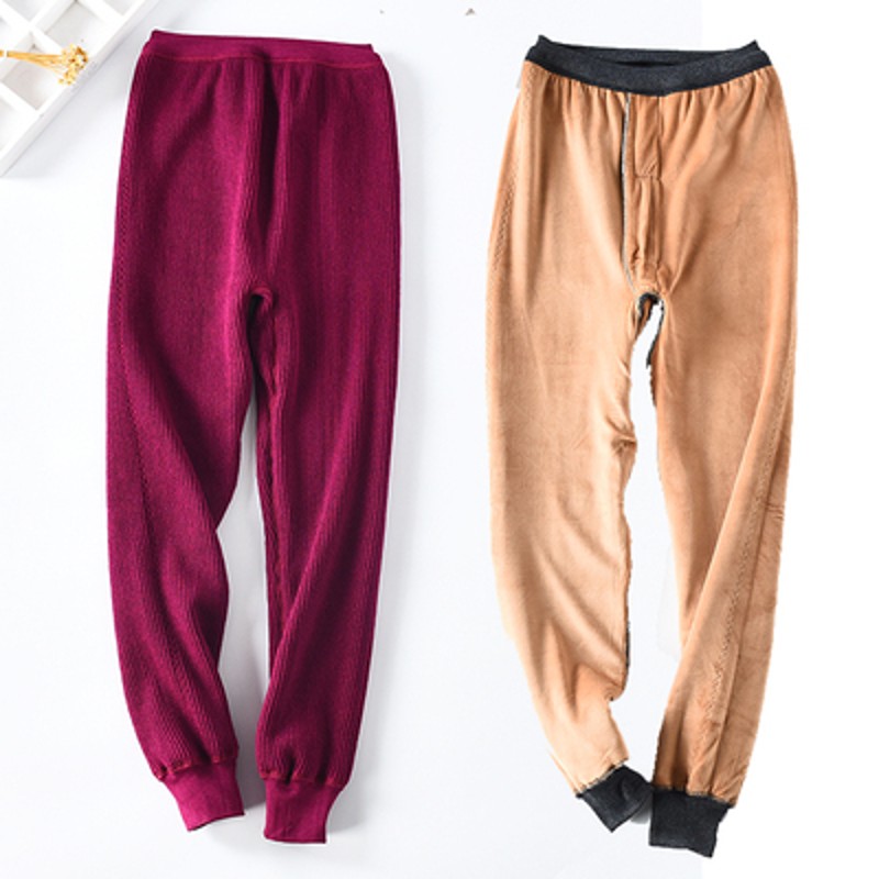 中老年保暖裤冬加厚加肥大码高腰纯棉护膝护腰男女老人棉裤热能裤