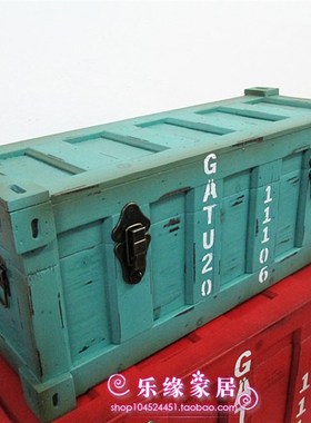 集装箱木箱 复古箱子 收纳箱 酒吧服装店橱窗陈列道具 室内装饰品