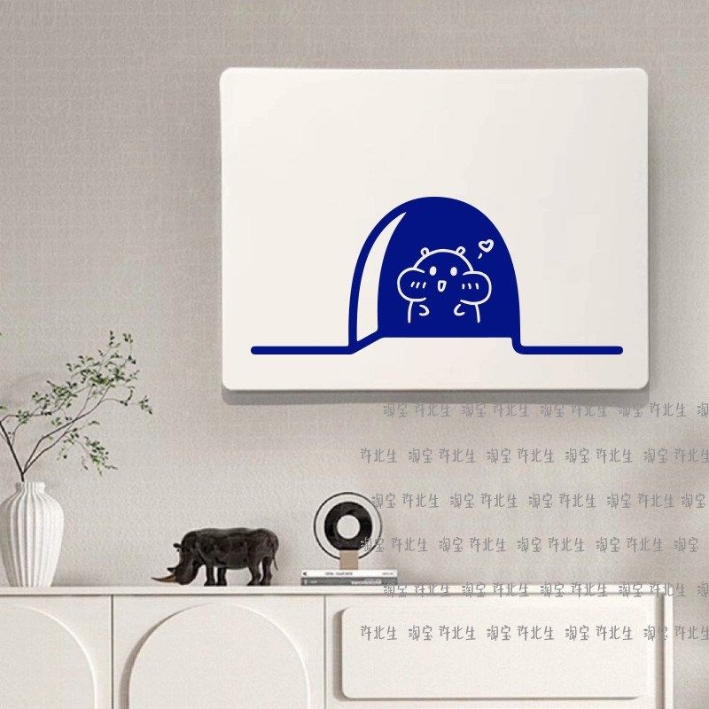 躲在洞里的小老鼠创意贴纸 电表箱盖板装饰画遮挡弱电箱盖板贴画,家居饰品,软装墙贴,淘宝优惠券,粉丝福利购,淘宝优惠卷