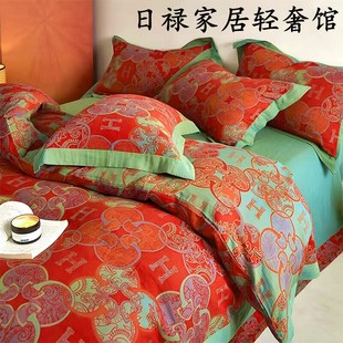 a类双层纱四件套母婴全棉亲肤高端家居新款纯棉提花轻奢床上用品