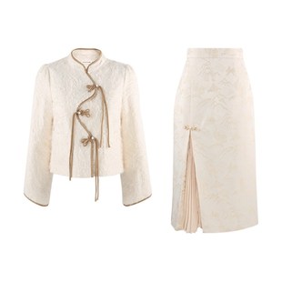 韩语琳秋冬装搭配一整套冬季套装女高级感气质外套半身长裙两件套