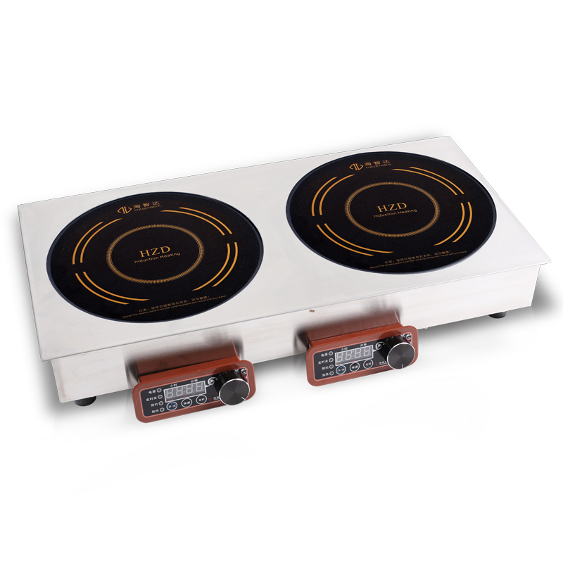 海智达商用电磁炉大功率电磁炉3500w嵌入式双头平炉 3.5kw两头炉