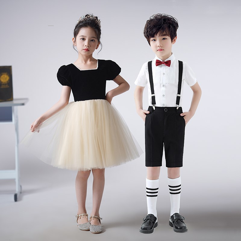 六一儿童合唱小学生演出服女童舞蹈蓬蓬裙礼服幼儿园毕业表演服装