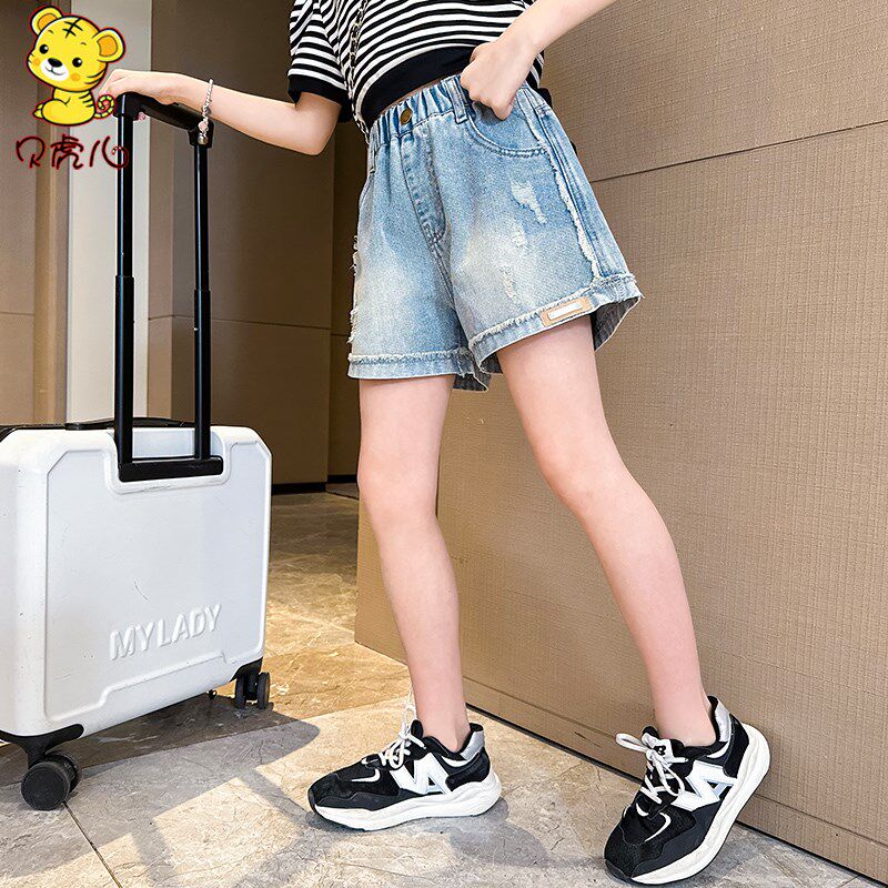 女童牛仔短裤外穿夏季薄款2024夏装中大童休闲夏天小女孩儿童裤子